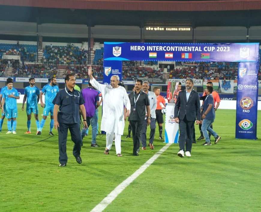 CM NAVEEN PATNAIK ATTENDS INDIA MATCH AT HERO INTERCONTINENTAL CUP