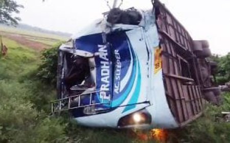 EIGHT PASSENGERS INJURED AS BUS OVERTURNS IN BALASORE