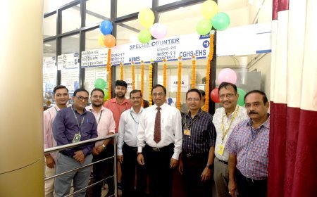 AIIMS BHUBANESWAR EXECUTIVE DIRECTOR INAUGURATES SPECIAL REGISTRATION COUNTER FOR CGHS BENEFICIARIES