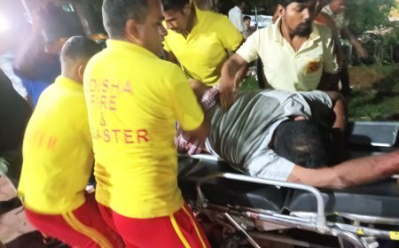 ODISHA FIRE SERVICES PERSONNEL RESCUE FOUR INJURED AFTER CAR OVERTURNS IN BHUBANESWAR
