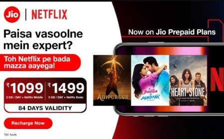 JIO TODAY ANNOUNCED THE LAUNCH OF JIO PREPAID PLANS WITH A BUNDLED NETFLIX SUBSCRIPTION