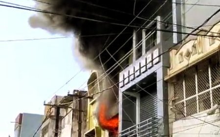 FIRE BREAKS OUT AT SHOP SELLING PUJA ITEMS IN GANJAM