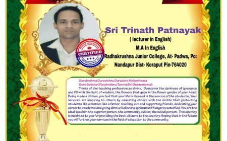 YOUNG LECTURER-CUM-POET FROM KORAPUT TRINATH PATNAYAK HONOURED WITH DR.SARBAPALLI RADHAKRISHNA LIFETIME ACHIEVEMENT AWARD-2023