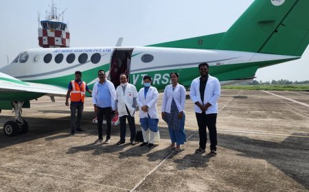 TEAM OF DOCTORS FLY TO MALKANGIRI TO PROVIDE SUPER SPECIALIST TREATMENT TO PATIENTS UNDER MUKHYAMANTRI BAYUSEBA YOJANA