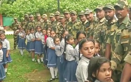 BSF JAWANS CELEBRATE RAKSHA BANDHAN WITH SCHOOL CHILDREN