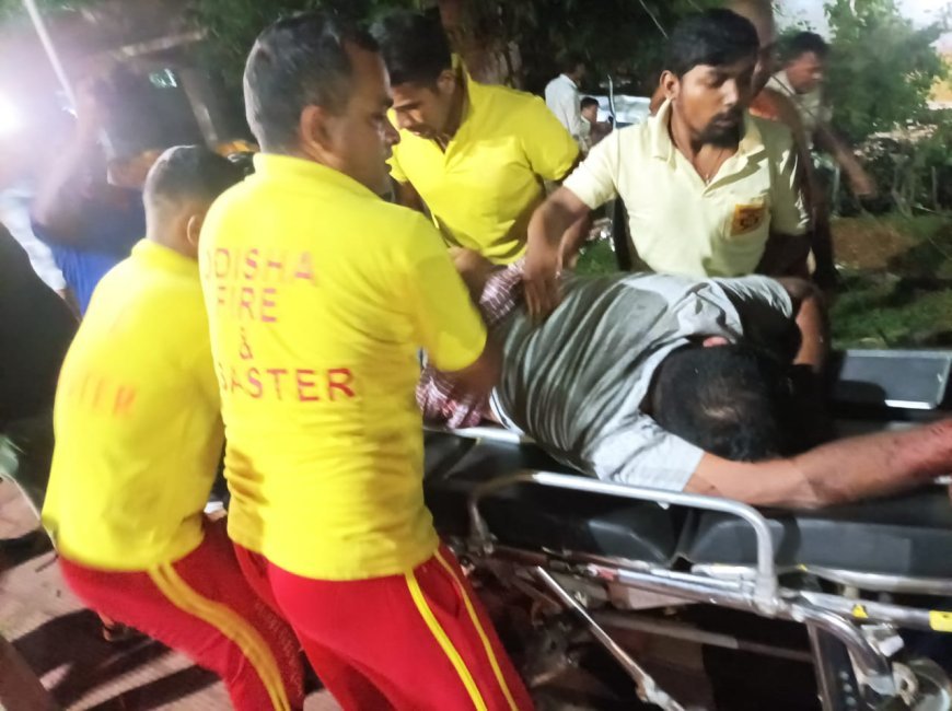 ODISHA FIRE SERVICES PERSONNEL RESCUE FOUR INJURED AFTER CAR OVERTURNS IN BHUBANESWAR