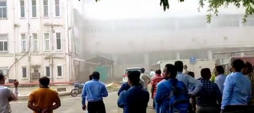 FIRE BREAKS OUT AT LOK SEVA BHAWAN IN BHUBANESWAR