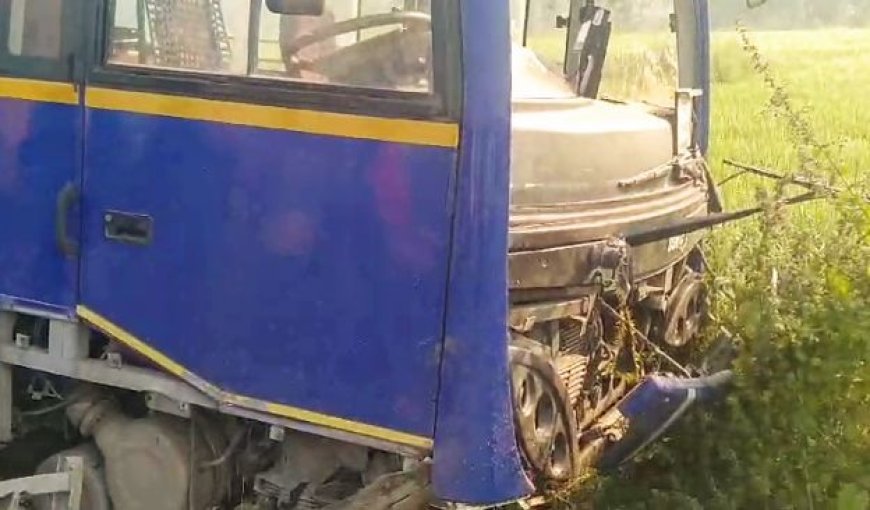 14 INJURED AS GOVERNMENT-RUN BUS PLUNGES INTO FIELD IN SONEPUR