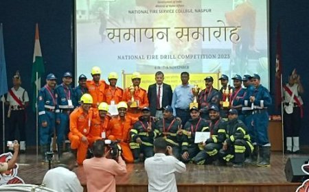 ODISHA FIRE SERVICE TEAM WINS SECOND POSITION IN NATIONAL RESCUE & WATER TENDER DRILL COMPETITION AT NAGPUR