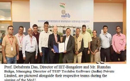 IIIT-BANGALORE AND TOSHIBA SOFTWARE SIGN MOU FOR RESEARCH ON ZERO TOUCH SECURITY IN NETWORK FOR 5G AND BEYOND SYSTEMS