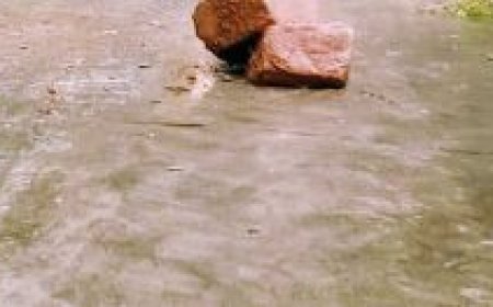 BOULDERS FALL ON MAIN ROAD IN KORAPUT FOLLOWING HEAVY RAINS
