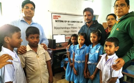 AM/NS INDIA SETS UP COMPUTER LAB IN PRIMARY SCHOOL AT HANDIA IN JAGATSINGHPUR'S NUAGARH PANCHAYAT