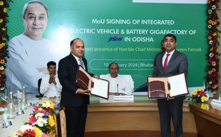 JSW GROUP TO SET UP MEGA SCALE INTEGRATED EV & EV BATTERY MANUFACTURING UNIT IN ODISHA