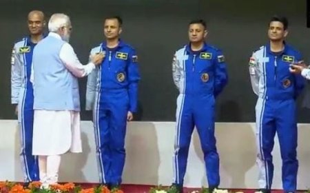 PM MODI ANNOUNCES NAMES OF PILOTS CHOSEN FOR GAGANYAAN MISSION