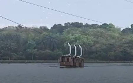 ପାଣି ଭିତରକୁ ଖସିପଡ଼ିଲା ନନ୍ଦନକାନନର ରୋପୱେ କ୍ୟାବିନ୍