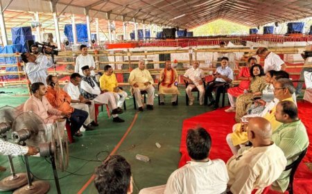 ODISHA BJP PRESIDENT REVIEWS ONGOING ARRANGEMENTS FOR SWEARING-IN CEREMONY OF NEW CHIEF MINISTER