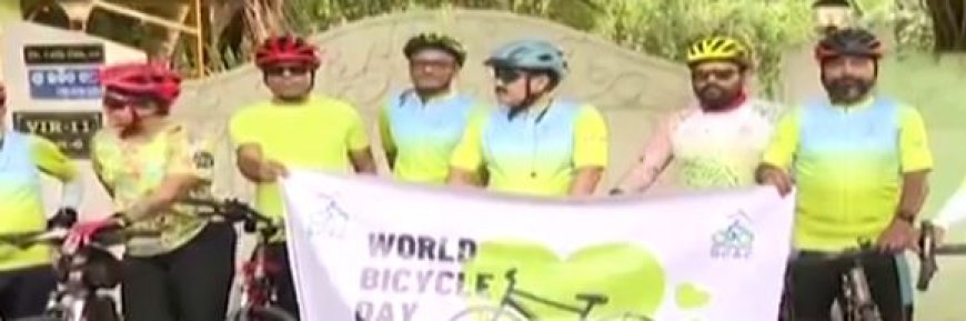 PEOPLE FROM DIFFERENT WALKS OF LIFE PARTICIPATE IN CYCLE RALLY MARKING BICYCLE DAY