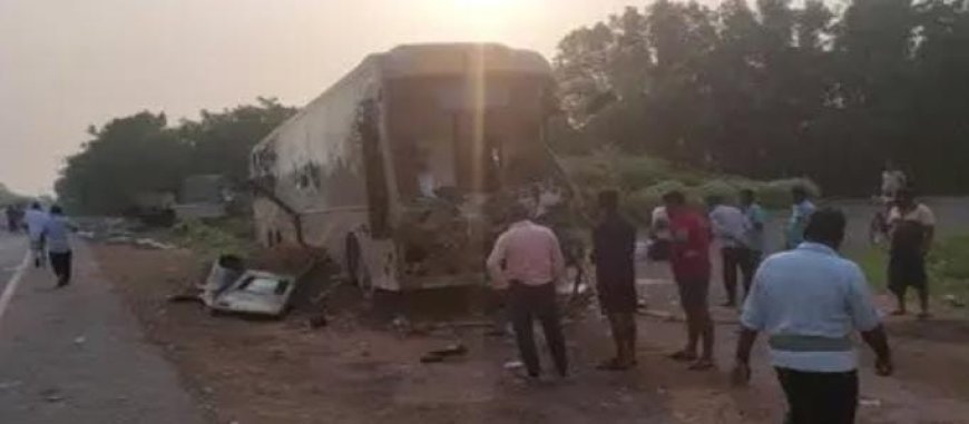 BUS RAMS INTO CEMENT-LADEN TRUCK; DRIVER, HELPER DEAD