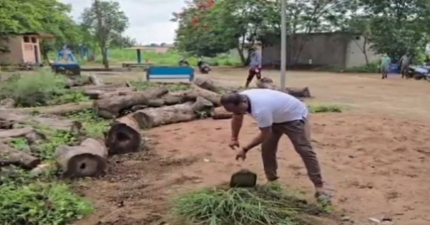 Newly Elected Nabarangpur MLA Cleans Cremation Ground, Receives Praise