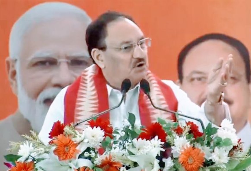 BJP Chief JP Nadda hits out at Congress in Bhubaneswar