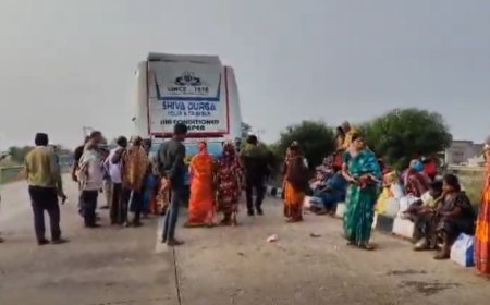Close save for 50 passengers as bus hits road divider