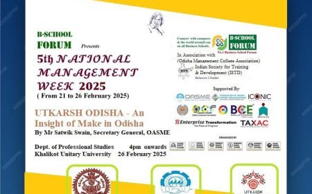 OASME unveiled success story of Utkarsh Odisha in B-School Forum 5th National Management Week Conclave from 2025