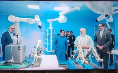 PM Modi Inaugurates Namo Hospital in Silvassa, witnesses India’s first AI-Powered Knee Replacement Robot