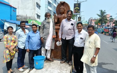 Statue Cleaning Drive in Balasore on World Heritage Day