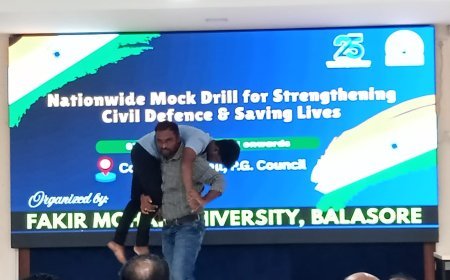 National-Level Mock Drill on Civil Defense Organized by Fakir Mohan University