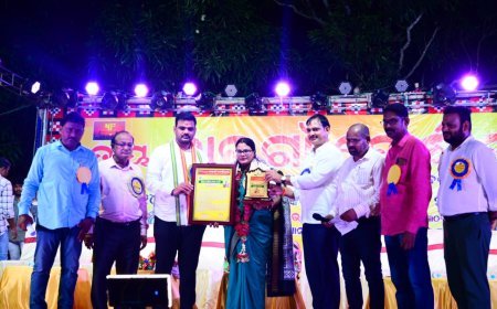 Writer Chhabirani Pati Felicitated at Naugaon Festival