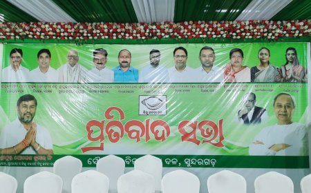 Protest Rally in Sundargarh: BJD Leaders Unite for Environmental Justice and People's Rights
