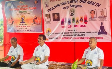 International Yoga Day Celebrated at Fakir Mohan University