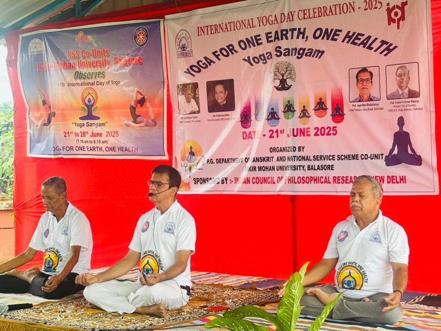 International Yoga Day Celebrated at Fakir Mohan University