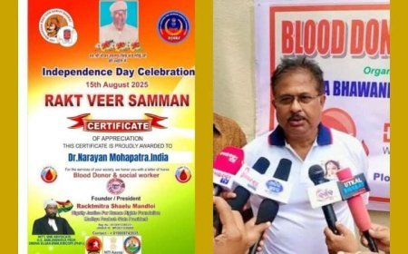 Social activist Dr. Narayan Mohapatra honoured with Rakta Veer Samman 2025