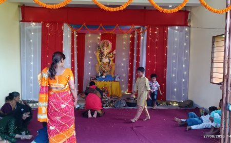 Ganesh Puja Celebrated by Senior Citizens at Kalinga Nagar