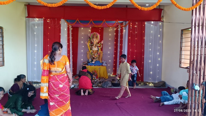 Ganesh Puja Celebrated by Senior Citizens at Kalinga Nagar