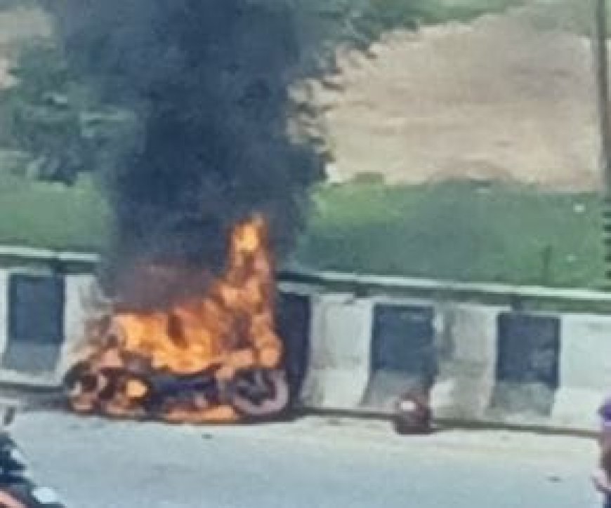 Electric scooter catches fire in Bhubaneswar