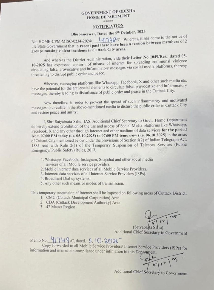 Cuttack tension: Internet services suspended for 24 hours