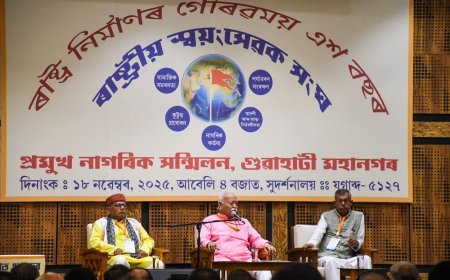 RSS chief begins Northeast visit amid centenary celebrations Everyone who loves Bharat is a Hindu: Sarsanghchalak Dr Bhagwat