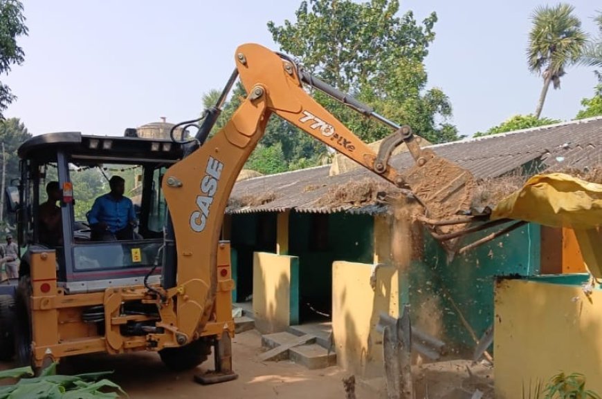 House of suspected Bangladeshi Nationals demolished in Jagatsinghpur