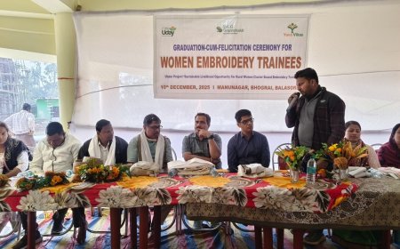 Embroidery Trainees Felicitated at Ceremony Organized by Yuva Vikas