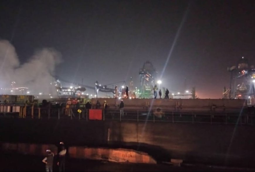 Cargo ship catches fire at Paradip Port