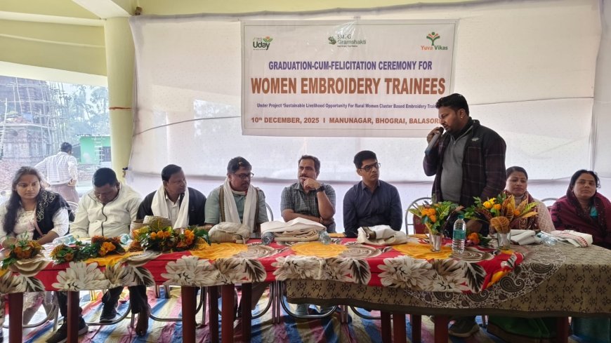 Embroidery Trainees Felicitated at Ceremony Organized by Yuva Vikas