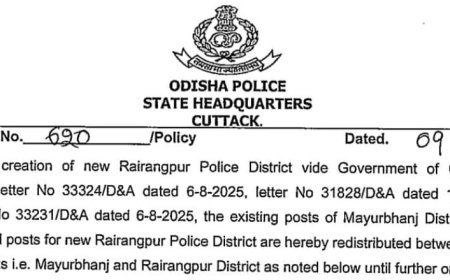 Rairangpur declared new Police District in Odisha