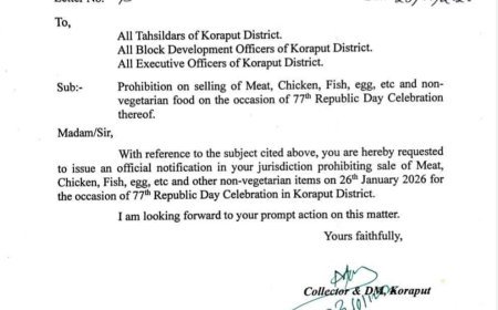 Non-vegetarian food banned in Koraput on Republic Day